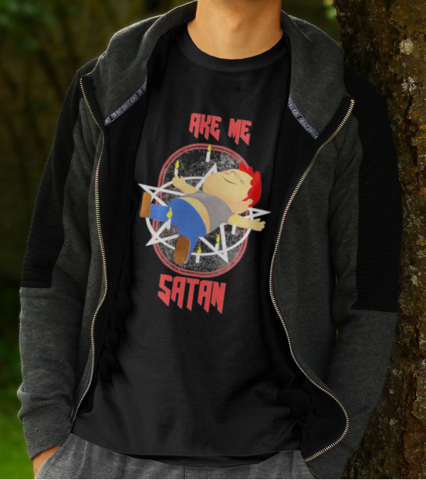 Ake Me Satan Kid Lying On Pentagram With Candles T-Shirt