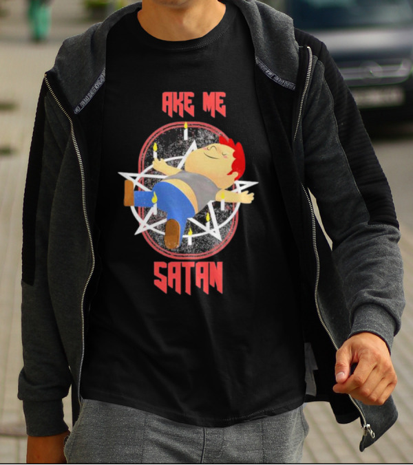 Ake Me Satan Kid Lying On Pentagram With Candles T-Shirt