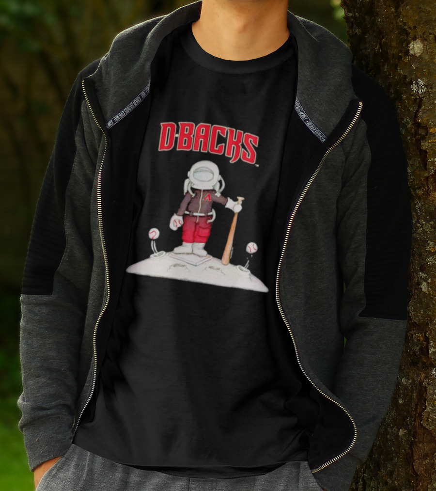Dbacks Astronaut Mascot With Baseball Bat On Moon T-Shirt