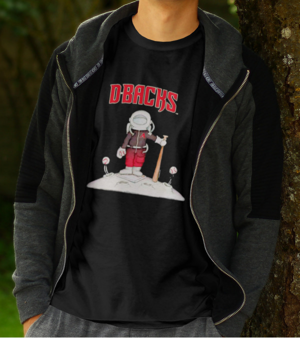 Dbacks Astronaut Mascot With Baseball Bat On Moon T-Shirt