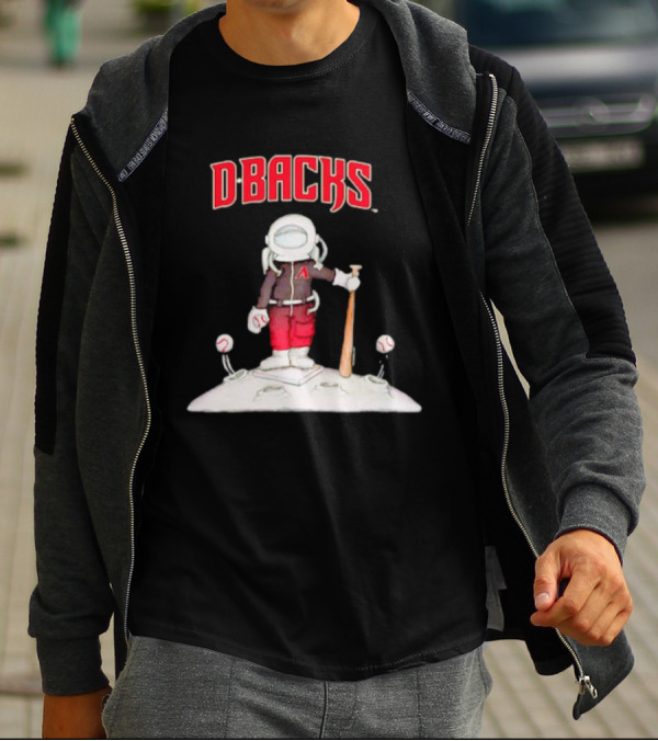 Dbacks Astronaut Mascot With Baseball Bat On Moon T-Shirt