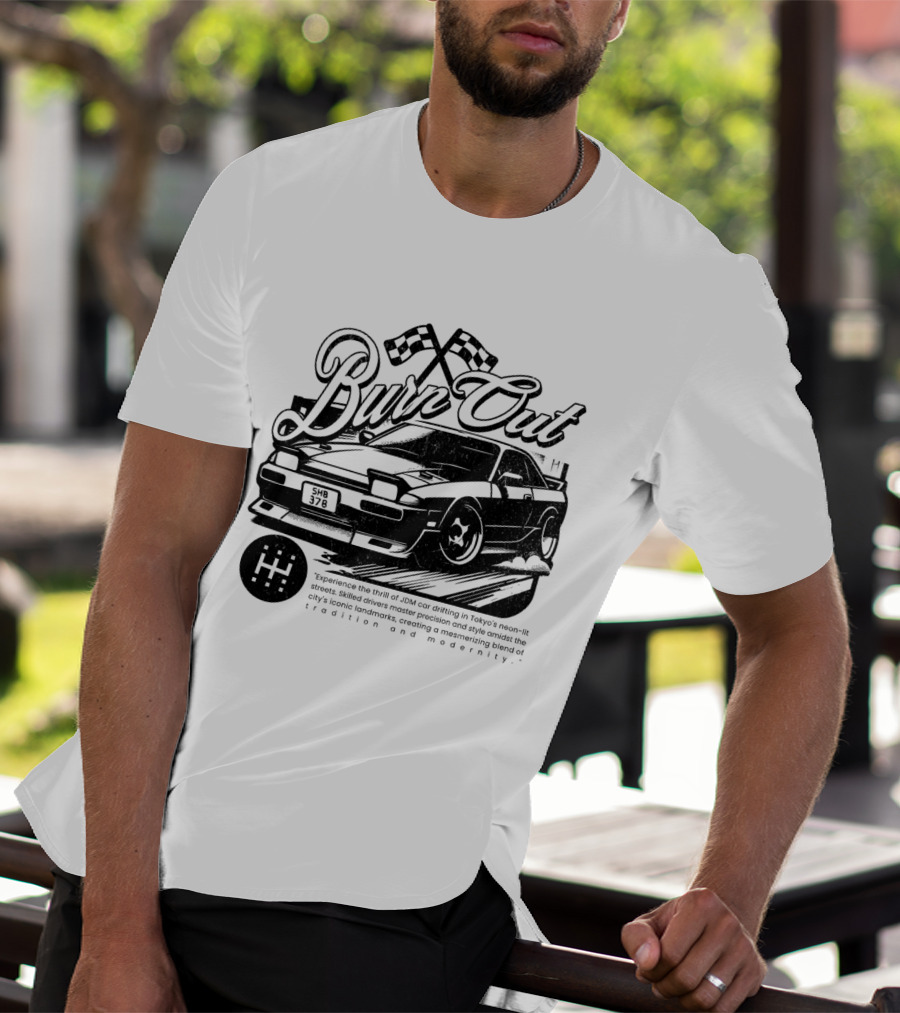 Burn Out JDM Car Drifting Tokyo Streets Tradition And Modernity T-Shirt
