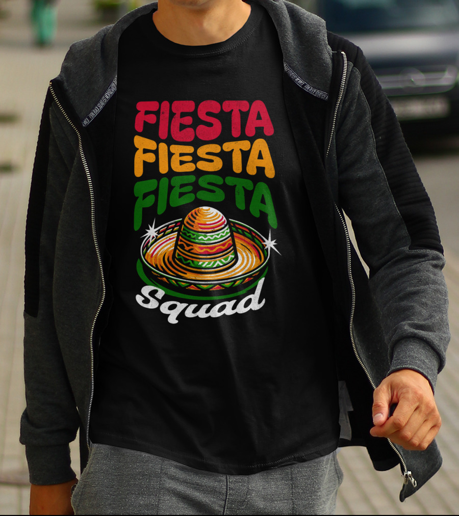 Fiesta Fiesta Fiesta Sombrero Squad Cinco De Mayo T-Shirt