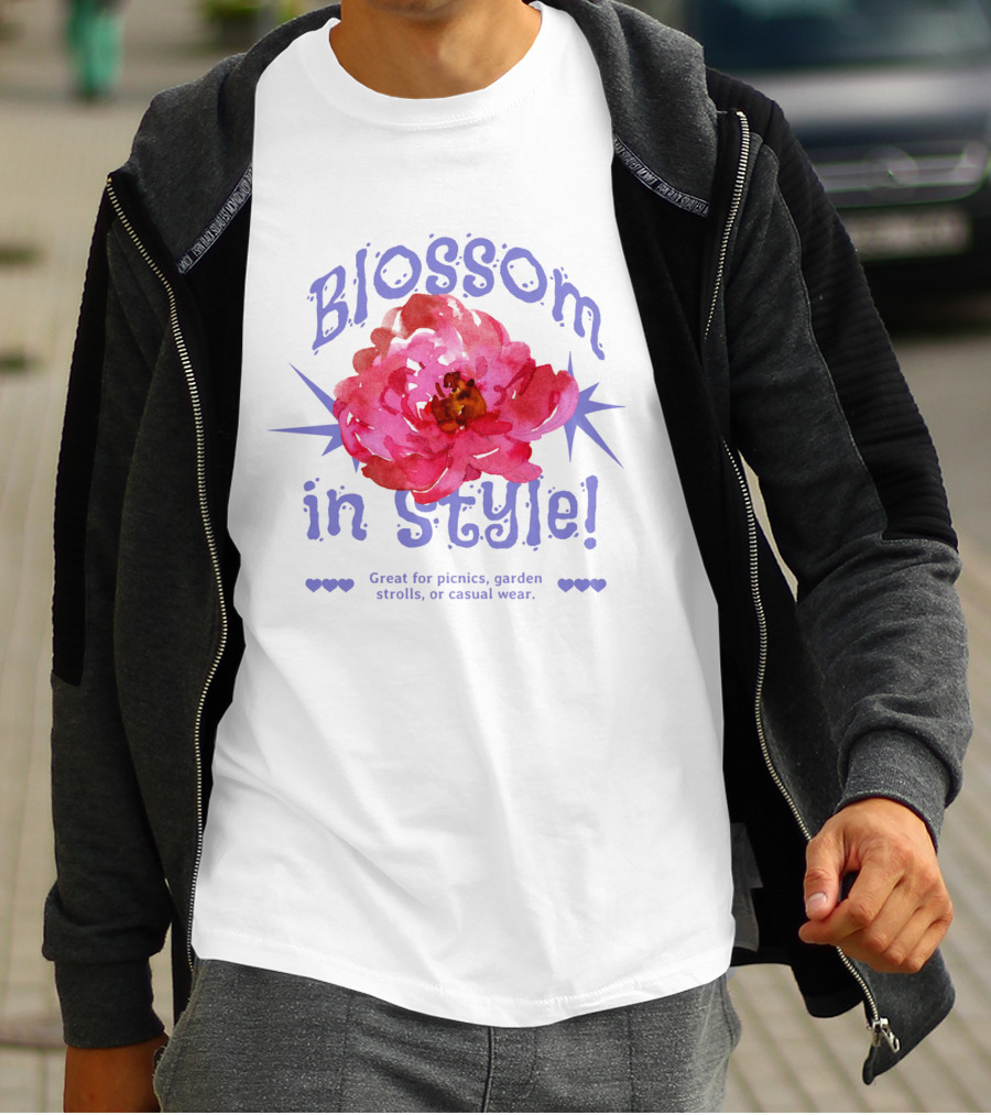 Blossom In Style Great For Picnics Garden Strolls Or Casual Wear T-Shirt