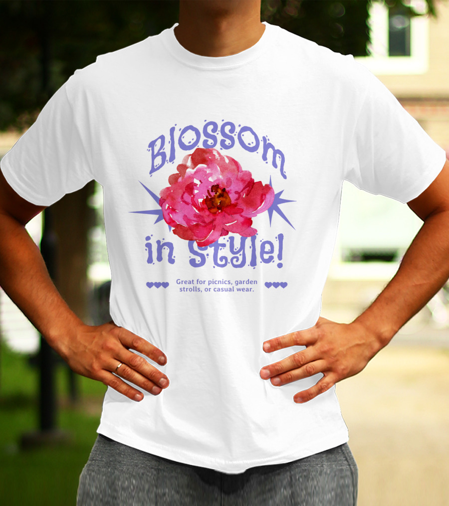 Blossom In Style Great For Picnics Garden Strolls Or Casual Wear T-Shirt