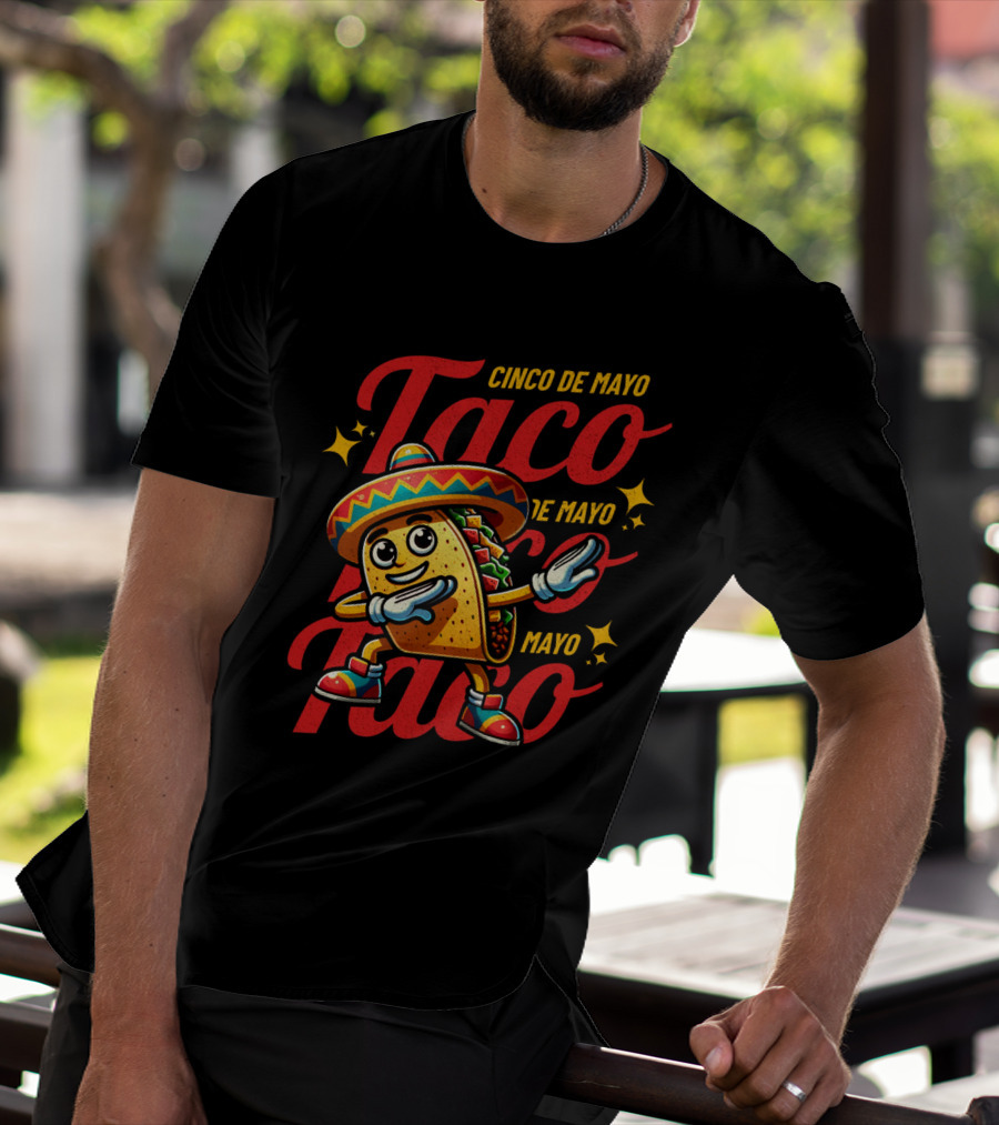 Cinco De Mayo Taco Fest With Sombrero And Stars T-Shirt