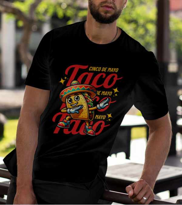 Cinco De Mayo Taco Fest With Sombrero And Stars T-Shirt