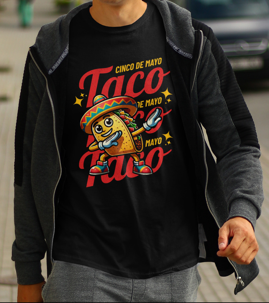 Cinco De Mayo Taco Fest With Sombrero And Stars T-Shirt