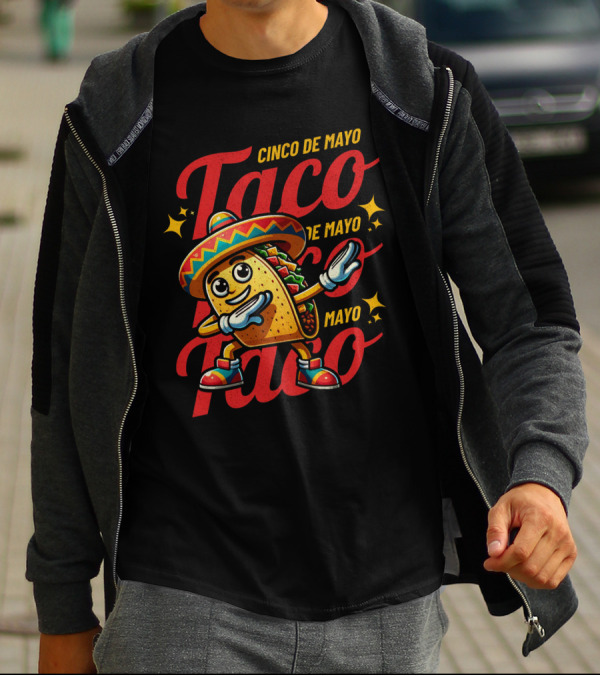 Cinco De Mayo Taco Fest With Sombrero And Stars T-Shirt