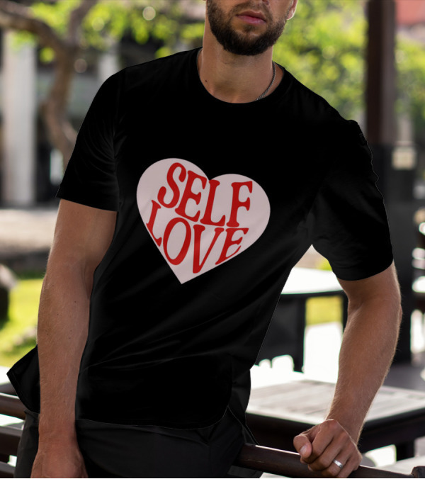 SELF LOVE Heart Retro Bold Typography T-Shirt