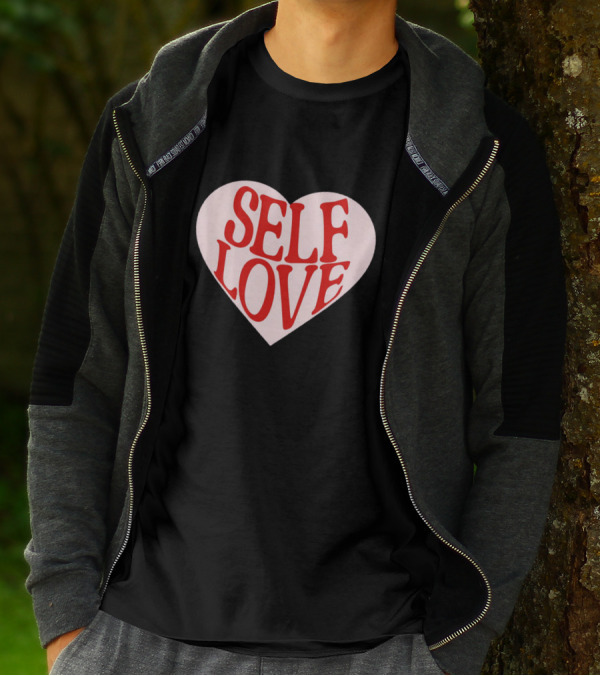 SELF LOVE Heart Retro Bold Typography T-Shirt
