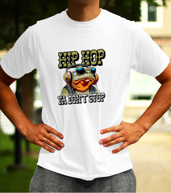 Hip Hop Frog Ya Don't Stop With Headphones T-Shirt