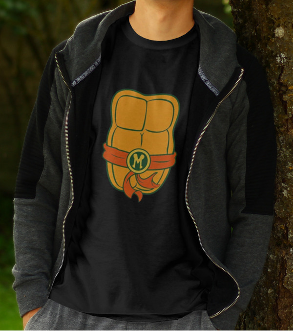 Michaelangelo Chest Teenage Mutant Ninja Turtle Belt Emblem T-Shirt
