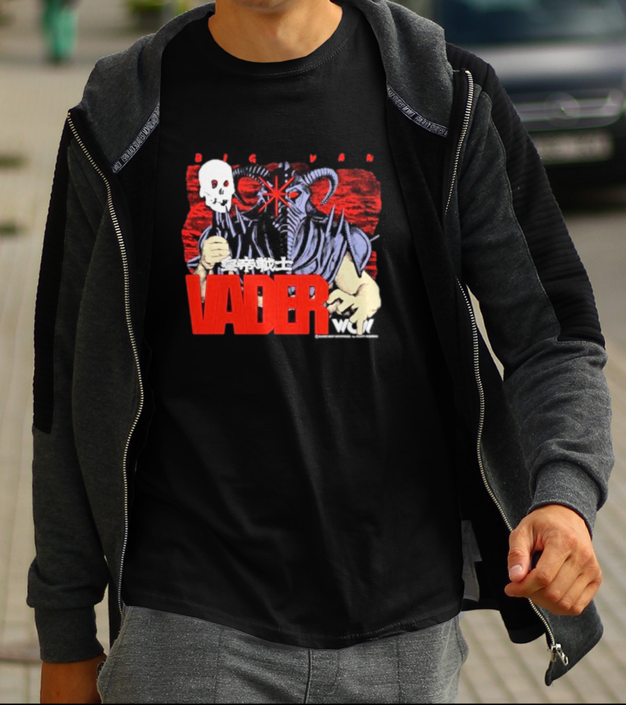 Big Van Vader WCW Skull Mask Japanese Text T-Shirt