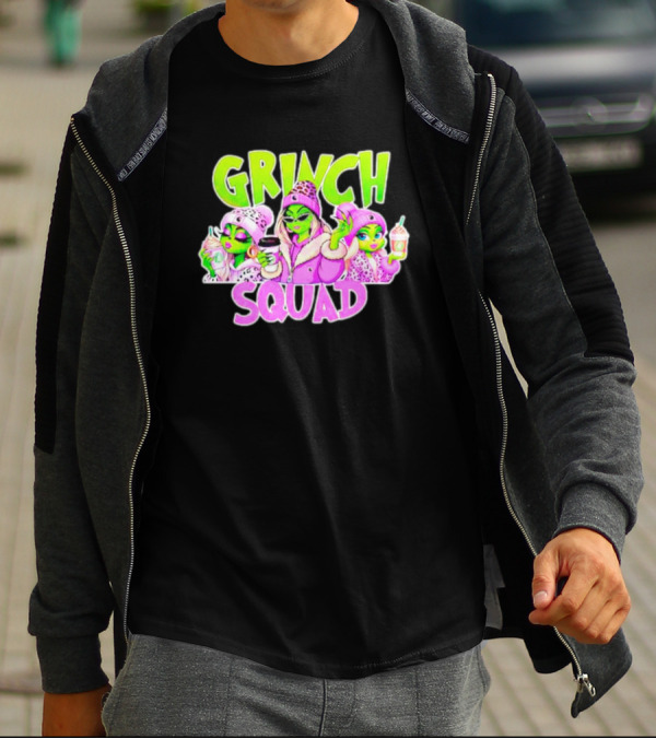 Grinch Squad Boujee Leopard Purple Alien Trio T-Shirt