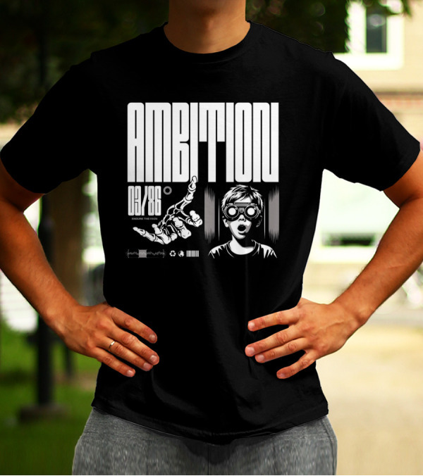 AMBITION 03/86 Embrace The Dawn Child With Goggles And Robotic Hand T-Shirt