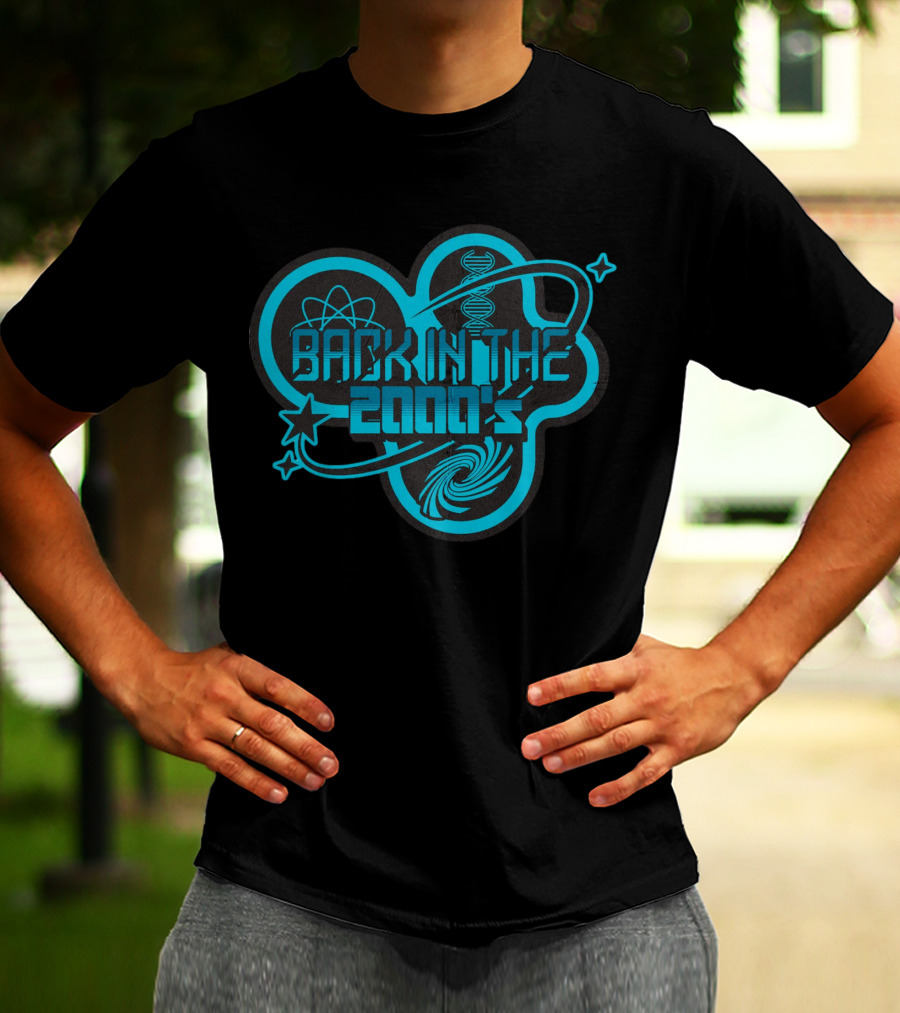 Back In The 2000's Retro DNA Atom Stars Swirl Science T-Shirt
