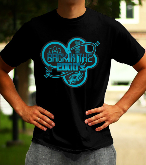 Back In The 2000's Retro DNA Atom Stars Swirl Science T-Shirt