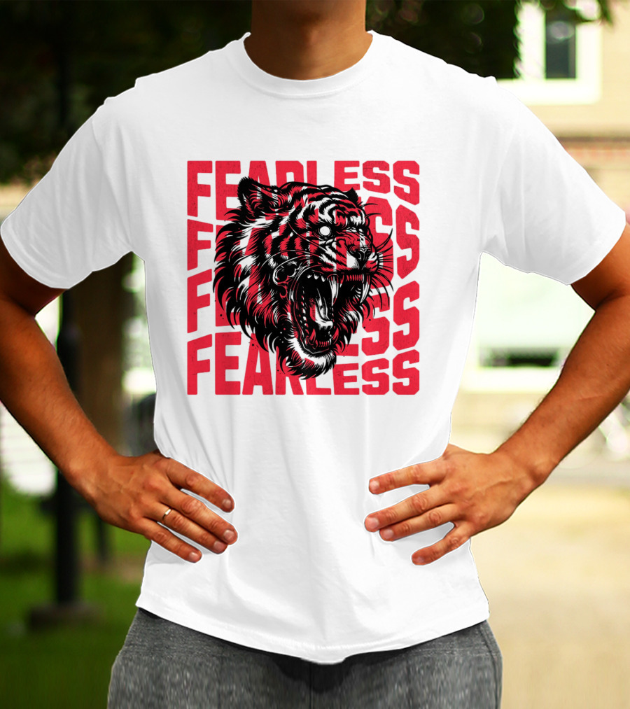FEARLESS Fearless Tiger Roaring Face T-Shirt