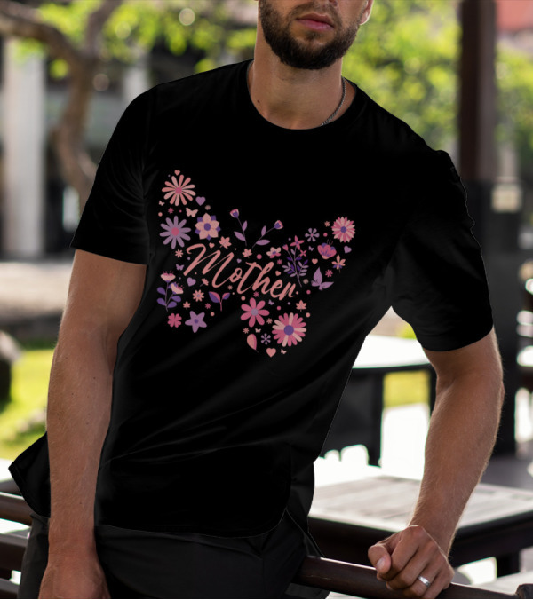 Mother Floral Butterfly Blossoms T-Shirt