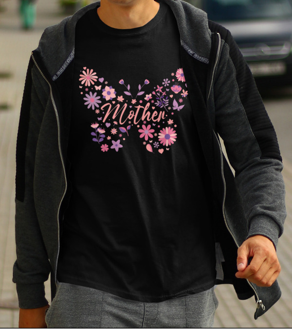 Mother Floral Butterfly Blossoms T-Shirt
