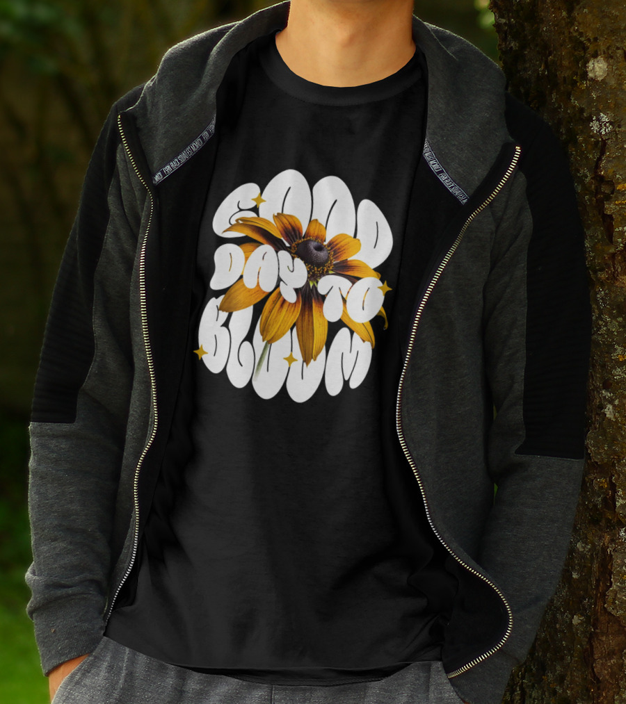Good Day To Bloom Flower With Petals And Stars T-Shirt