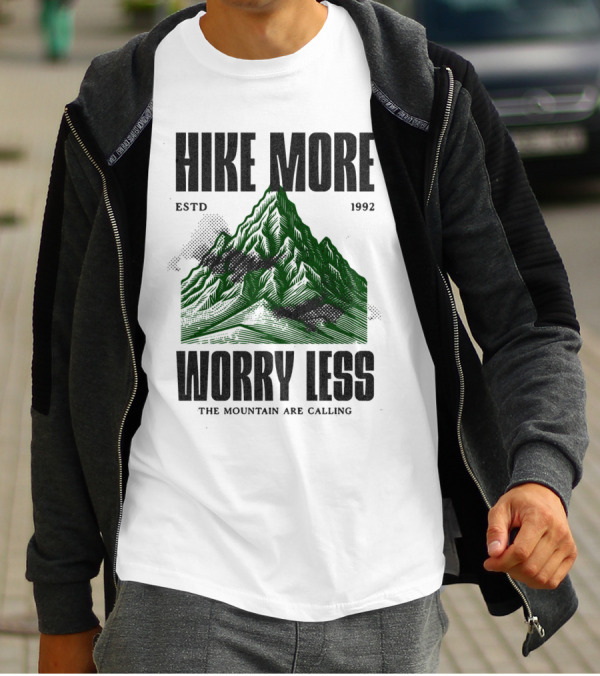 HIKE MORE WORRY LESS ESTD 1992 THE MOUNTAIN ARE CALLING T-Shirt