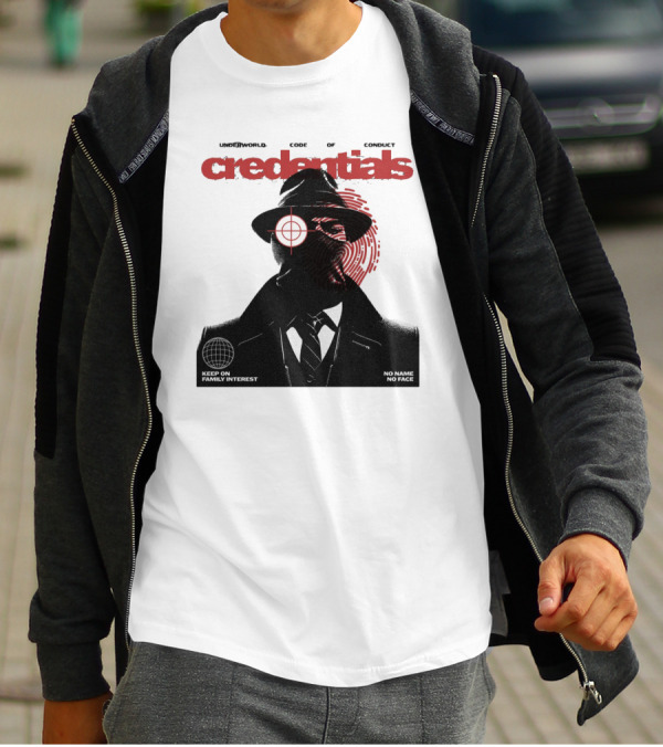 Credentials Underworld Code Of Conduct Keep On Family Interest No Name No Face T-Shirt
