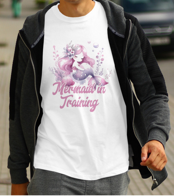 Mermaid In Training Customizable Kids Mermain T-Shirt