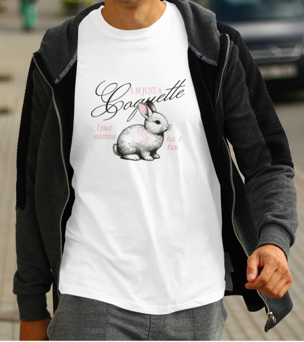 I'M JUST A COQUETTE I JUST WANNA HAVE FUN CUTE BUNNY COQUETTE T-Shirt