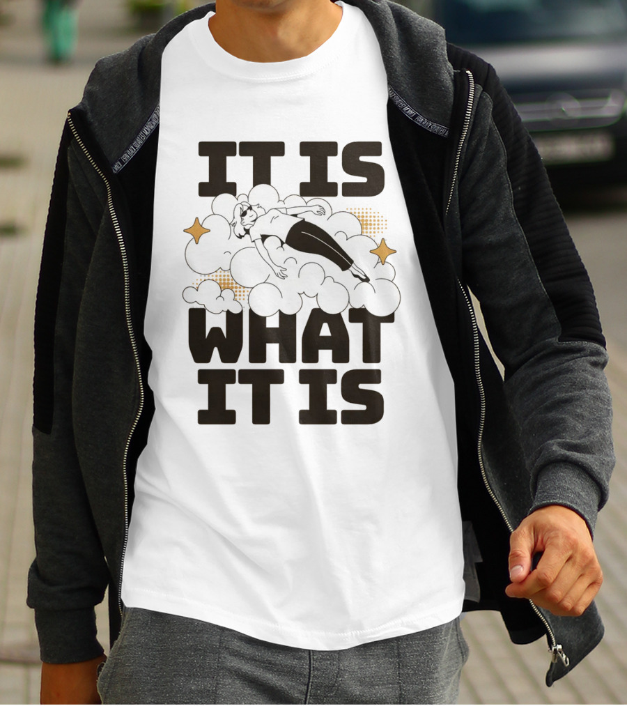 IT IS WHAT IT IS Clouds And Stars Relaxed Figure T-Shirt