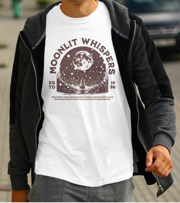 Moonlit Whispers ESTD 1998 Enchantment Serenity Wonders T-Shirt