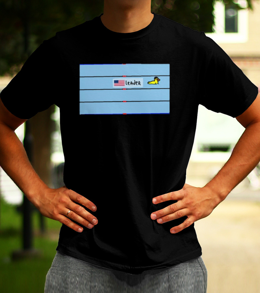 Katie Ledecky Leader Swimming Pool USA Flag Duck T-Shirt