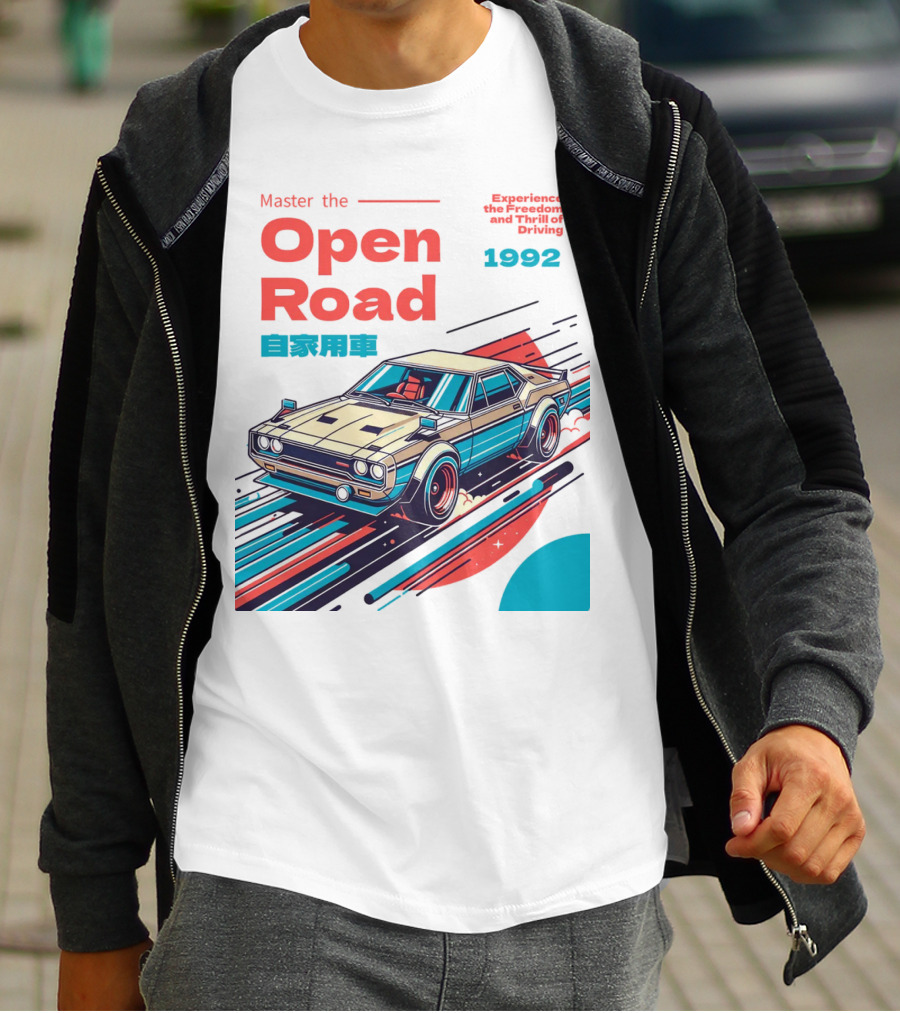 Master The Open Road 1992 Experience The Freedom And Thrill Of Driving Japan Car T-Shirt