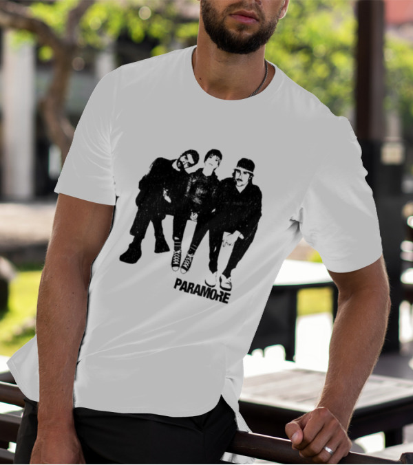 Paramore Music Group Trio Black And White Photo Boyfriend Fit Girls T-Shirt