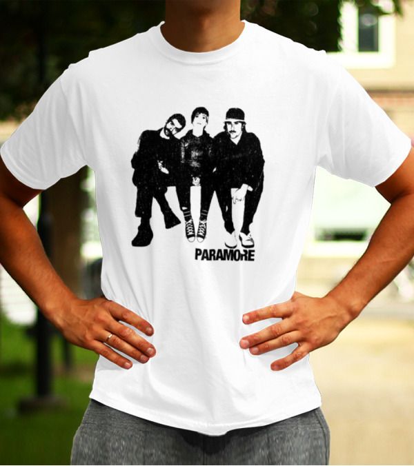 Paramore Music Group Trio Black And White Photo Boyfriend Fit Girls T-Shirt
