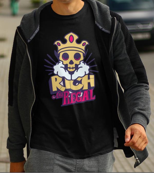 Rich And Regal Skull With Crown Icon T-Shirt