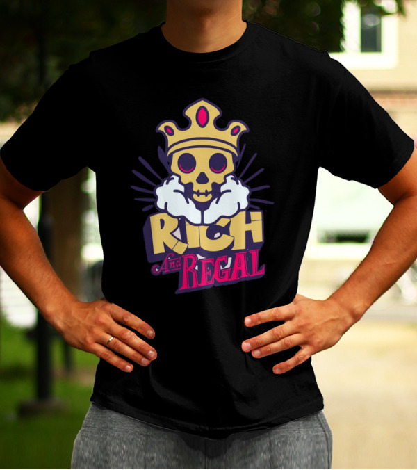 Rich And Regal Skull With Crown Icon T-Shirt