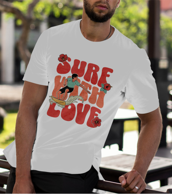 Surf With Love Hibiscus Wave Rider T-Shirt