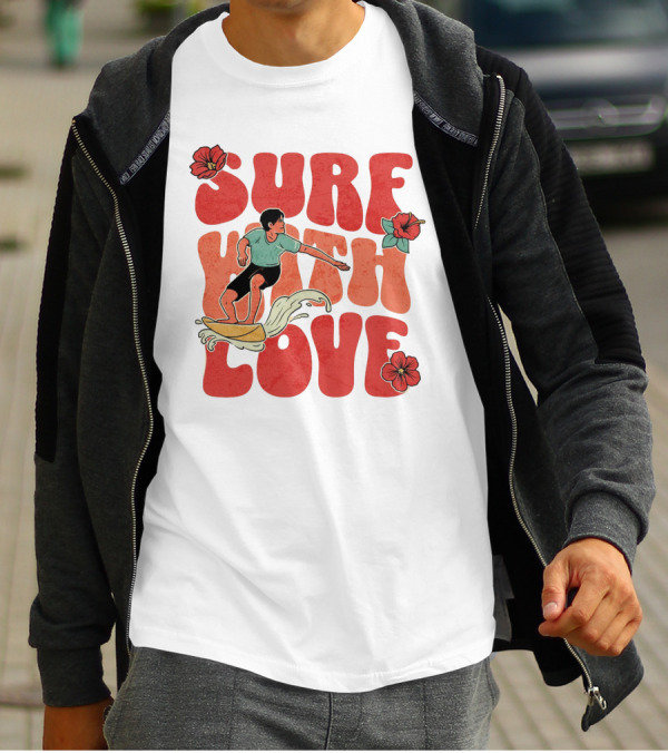 Surf With Love Hibiscus Wave Rider T-Shirt