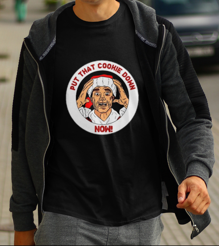 Put That Cookie Down Now Arnold Schwarzenegger Santa T-Shirt