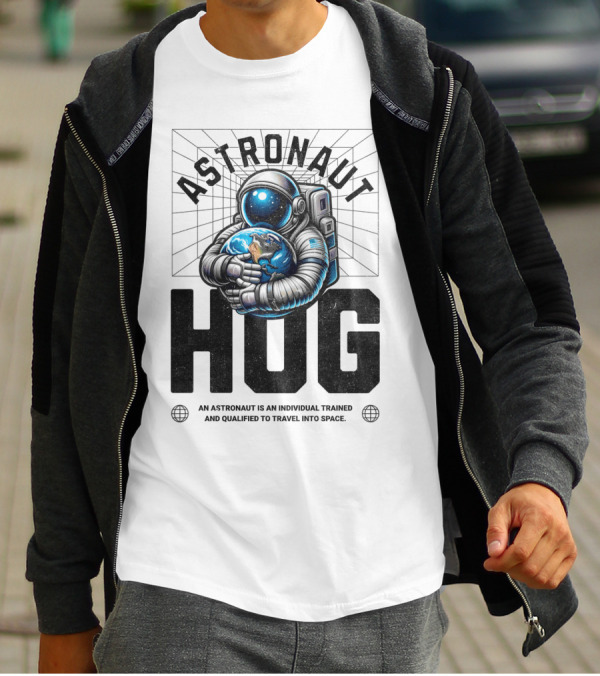 Astronaut Hug Earth Embrace Space Travel Qualification T-Shirt