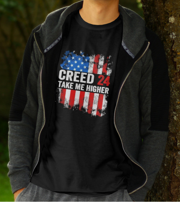 Creed 24 Take Me Higher American Flag T-Shirt