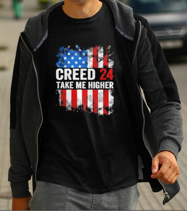 Creed 24 Take Me Higher American Flag T-Shirt