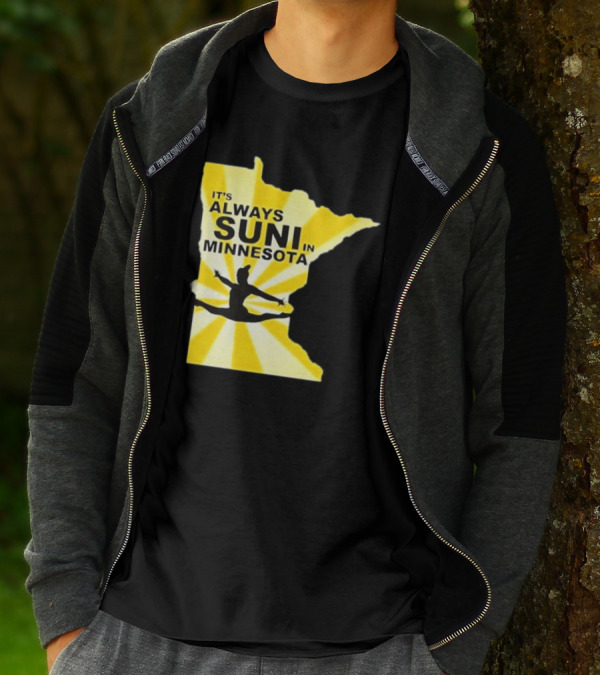 It's Always Suni In Minnesota Gymnastics Silhouette State Outline T-Shirt