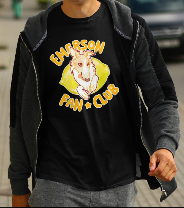 Emerson Fan Club Cute Collie Dog With Lemon T-Shirt