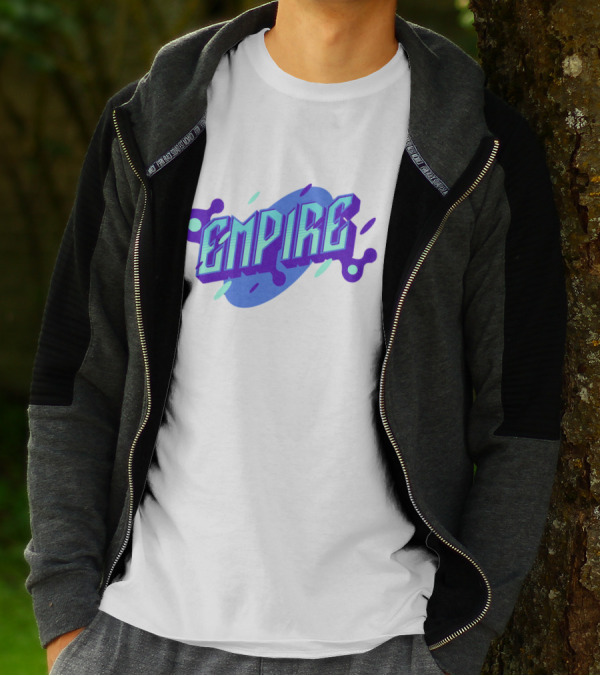 Empire Bold Neon Blue Purple T-Shirt