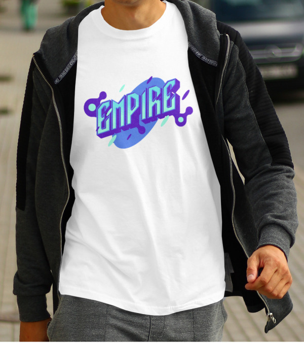 Empire Bold Neon Blue Purple T-Shirt