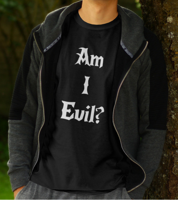 Am I Evil Novelty Gothic Font James B. Jones T-Shirt