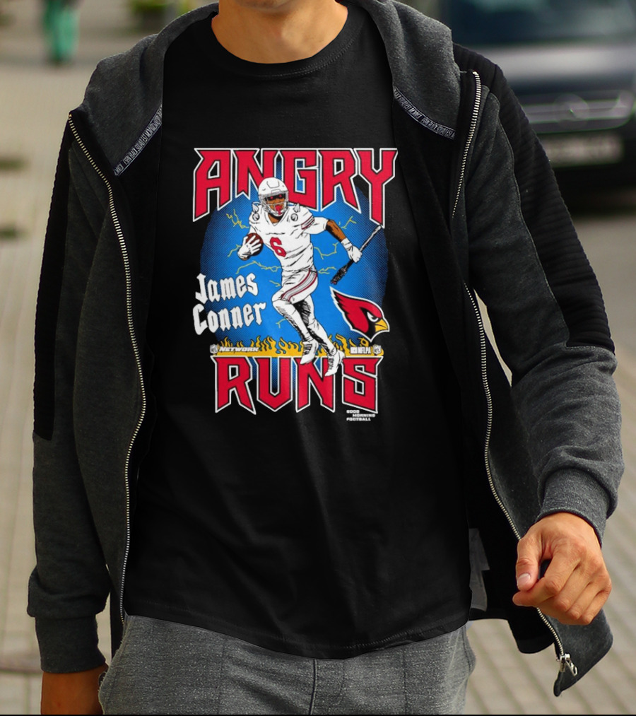 James Conner Angry Runs Arizona Cardinals NFLPA Good Morning Football T-Shirt